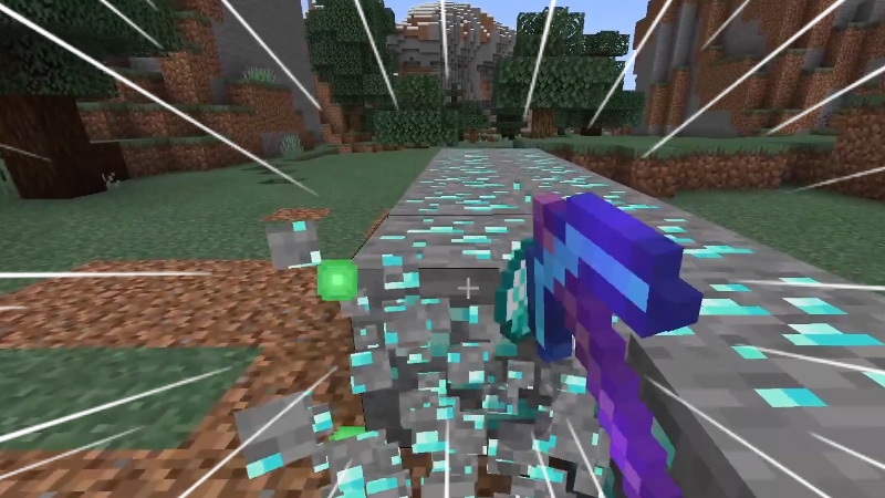Mining Diamonds with the Efficiency Enchantment in Minecraft