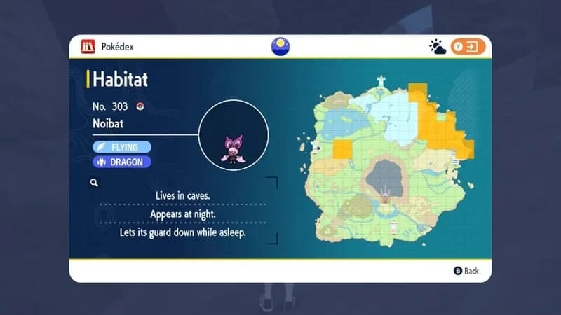 Noibat Pokemon Scarlet and Violet Location