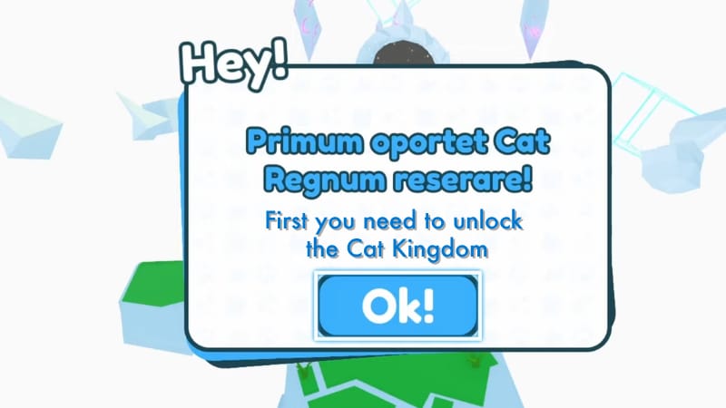 Primum oportet Cat Regnum reserare Message Translation in Roblox Pet Simulator X