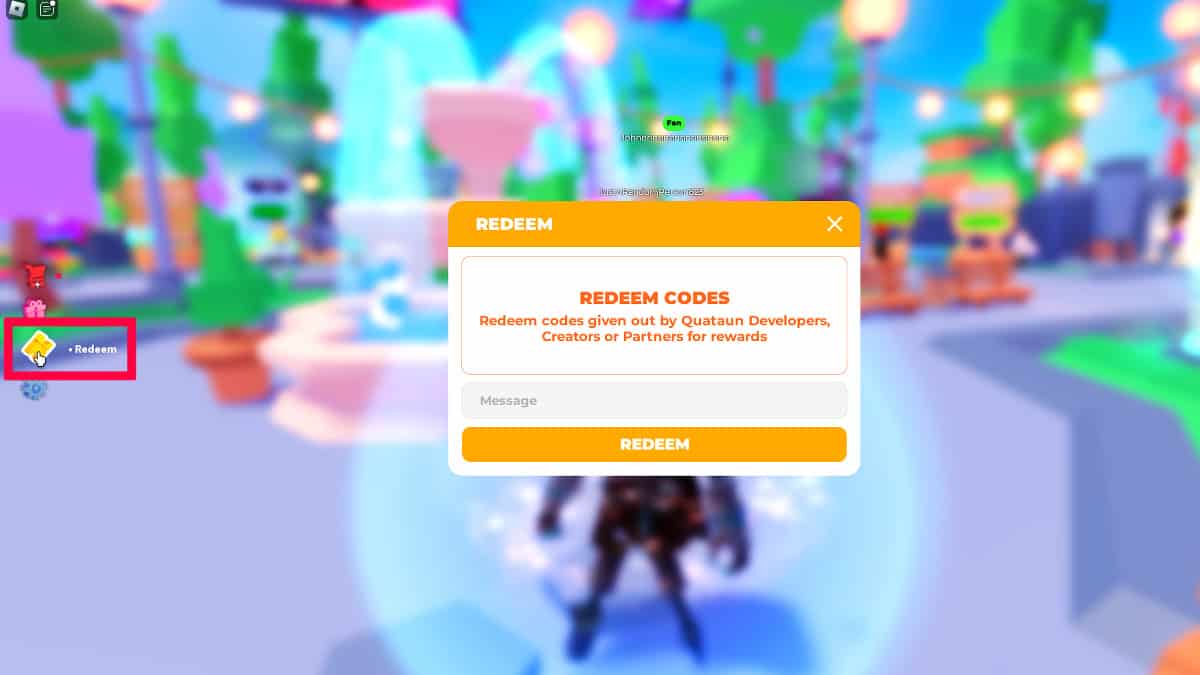 Redeeming codes in Roblox PLS DONATE