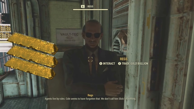 Trading Gold Bullions in Fallout 76 with Regs