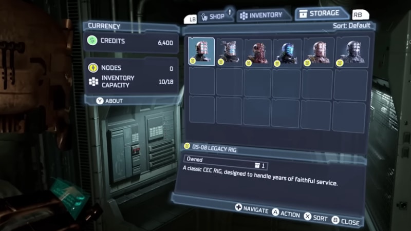 Viewing All the Deluxe Edition suits in Dead Space Remake in the Store