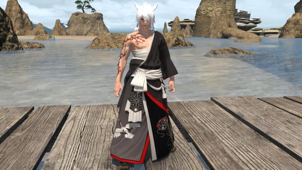How to unlock the Yakaku gear in Final Fantasy XIV Patch 6.3 Yakaku Outfit Male Version Sourced from Final Fantasy XIV Content Creator Meoni
