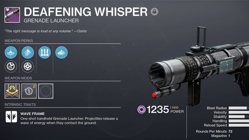 Deafening Whisper – God Rolls for PvE & PvP in Destiny 2 
