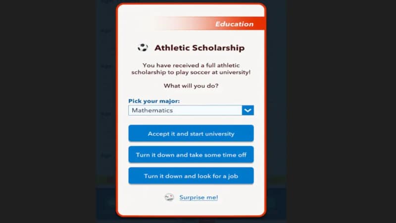 soccer scholarship in bitlife