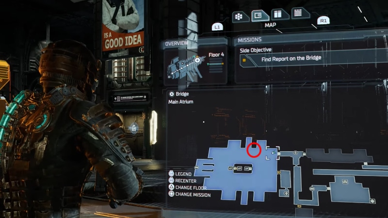 Bridge Report in Dead Space Remake Map Location