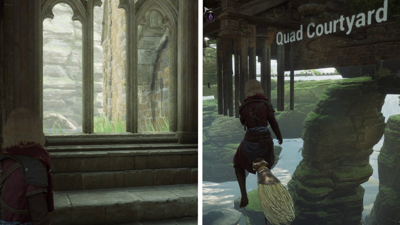 Finding the Quad Courtyard in Hogwarts Legacy