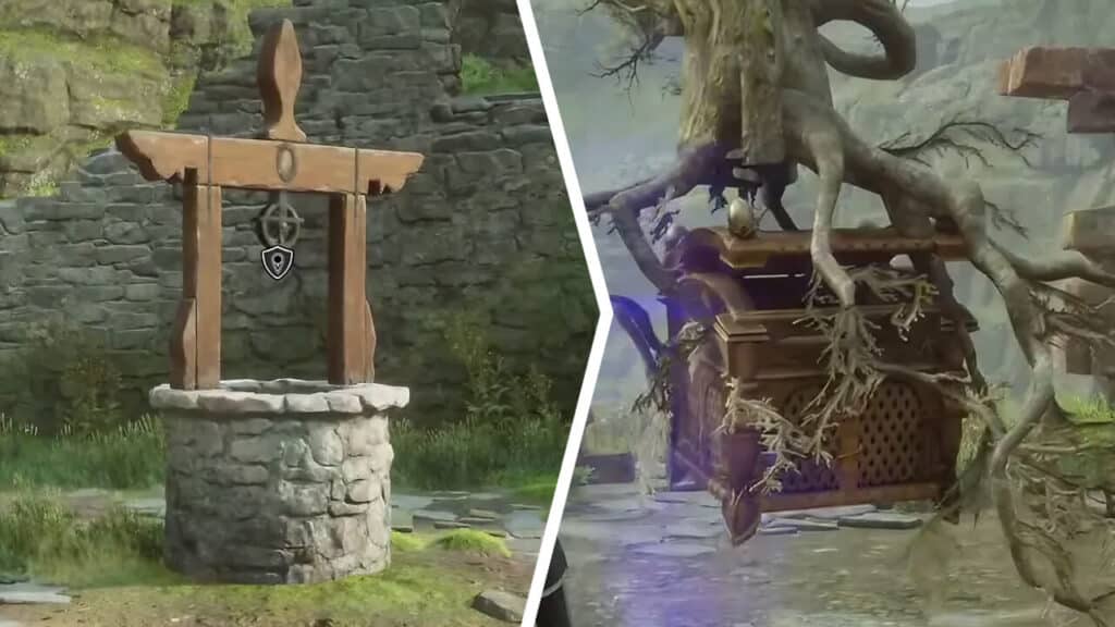 How to complete Well, Well, Well in Hogwarts Legacy Finding the Talking Well Treasure Chest in Well Well Well Quest in Hogwarts Legacy