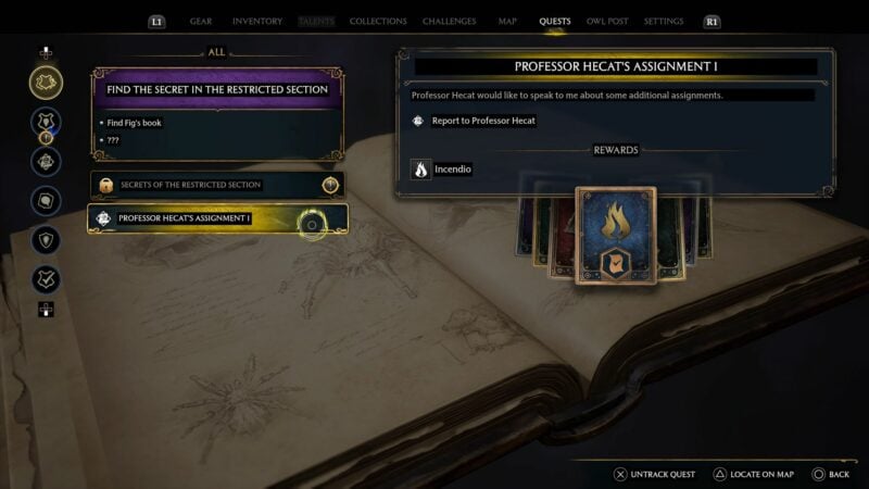 Hogwarts Legacy Incendio