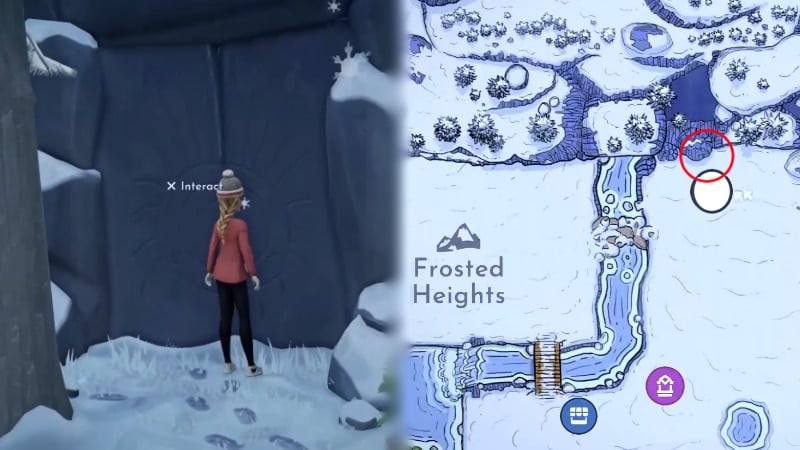 Secret Door Location in Great Blizzard Quest of Disney Dreamlight Valley Screenshot by YouTube Enzymiaa and Quick Tips