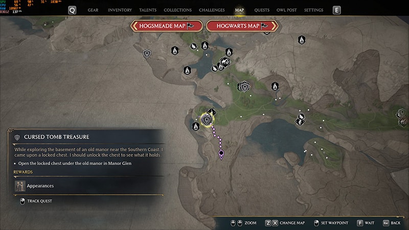 locate the locked chest