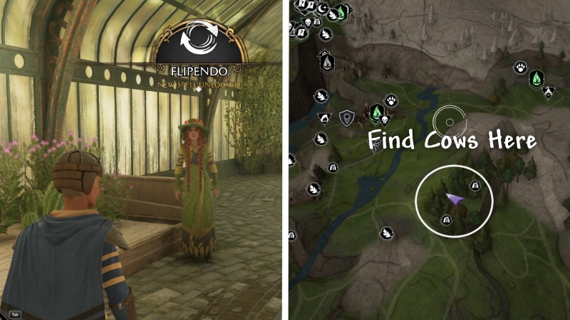 Unlocking Flipendo and Tip Cows Location in Hogwarts Legacy