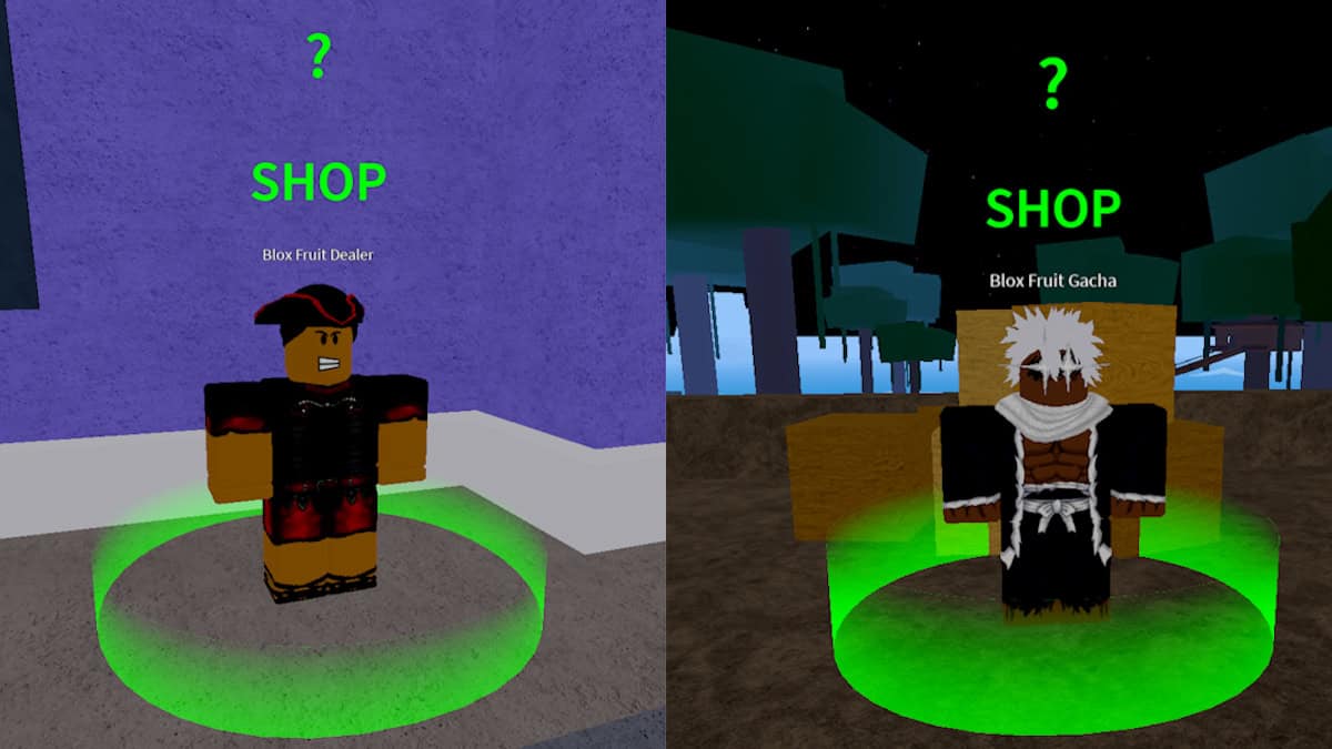 blox fruit dealer and blox fruit gacha npcs selling venom fruit