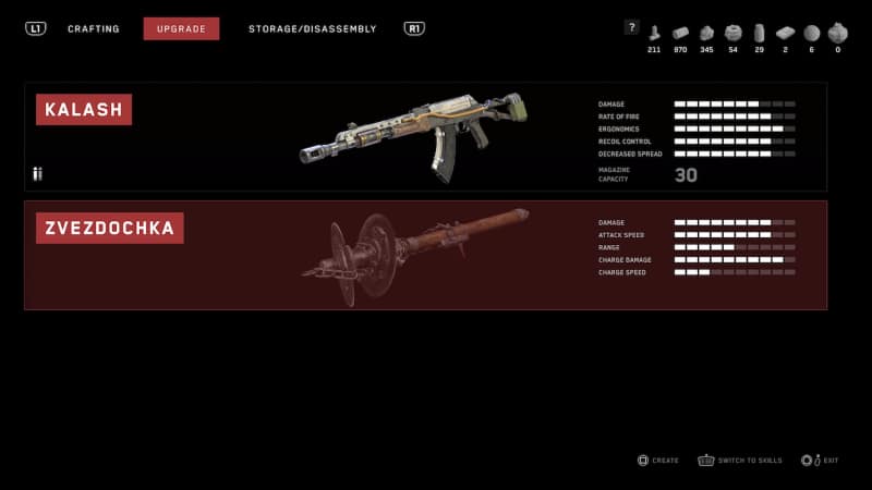 Upgrade weapons in Atomic Heart