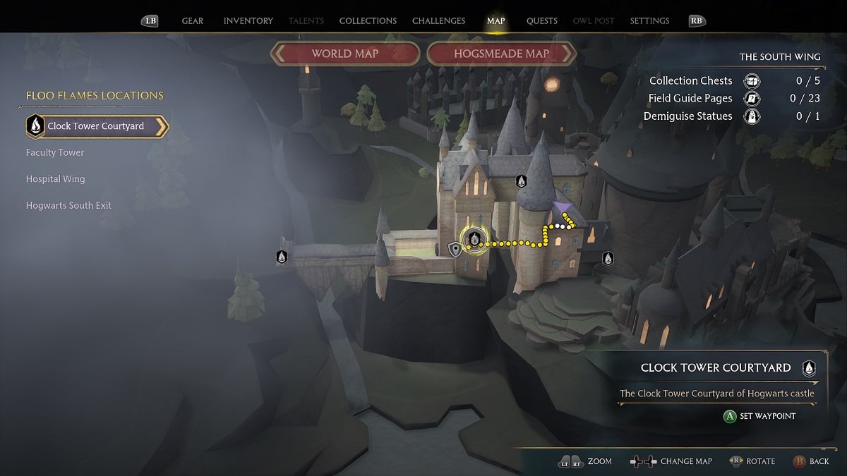 where to find clock tower courtyard in hogwarts legacy