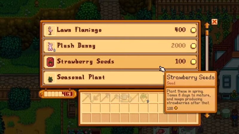Buying Strawberry Seeds in Stardew Valley