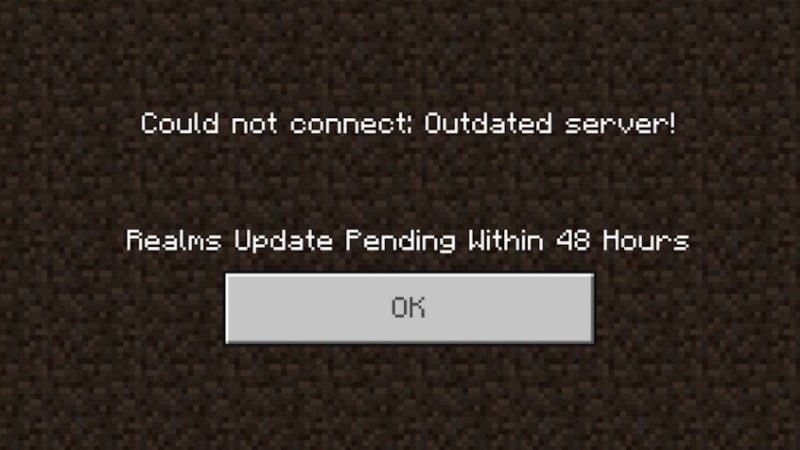 Outdated Server Error for Minecraft Bedrock Realm