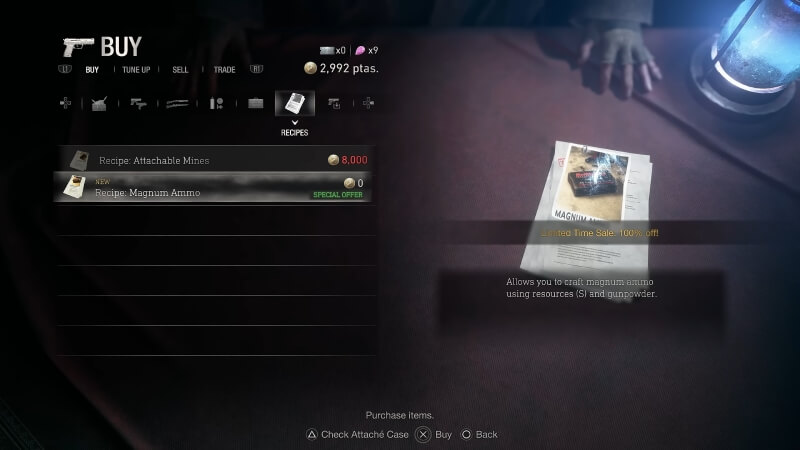Resident Evil Crafting Recipe and where to find them