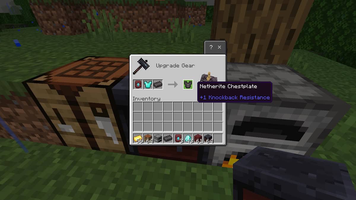 crafting netherite armor in minecraft