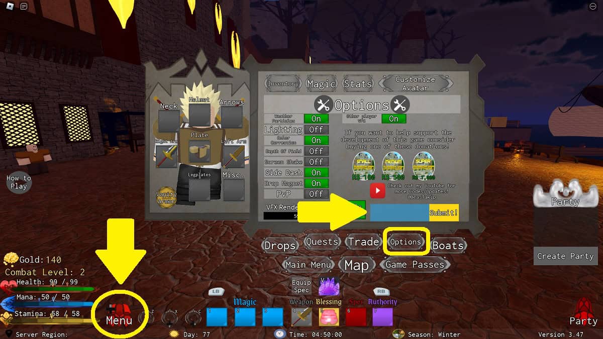 how to redeem roblox codes in legends rewritten