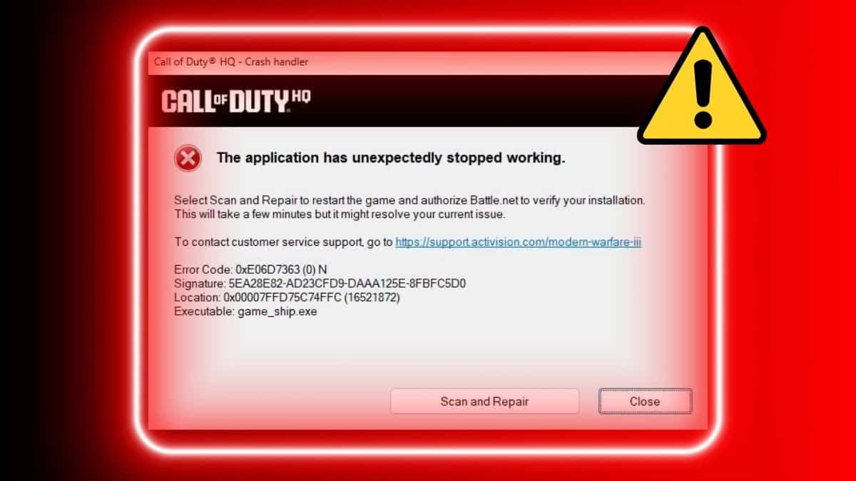 Call of Duty HQ - Warzone MW3 Crash Error