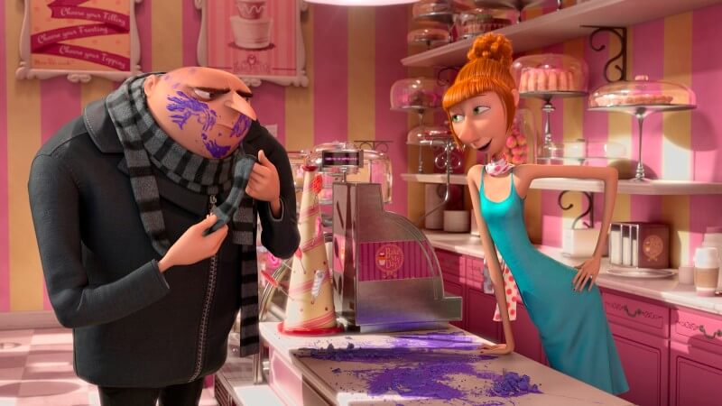 Gru in Despicable Me 2 from the studio behind the Super Mario Bros movie