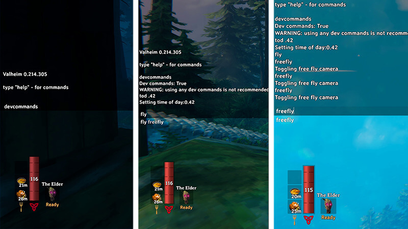 Enable flying in Valheim via console commands