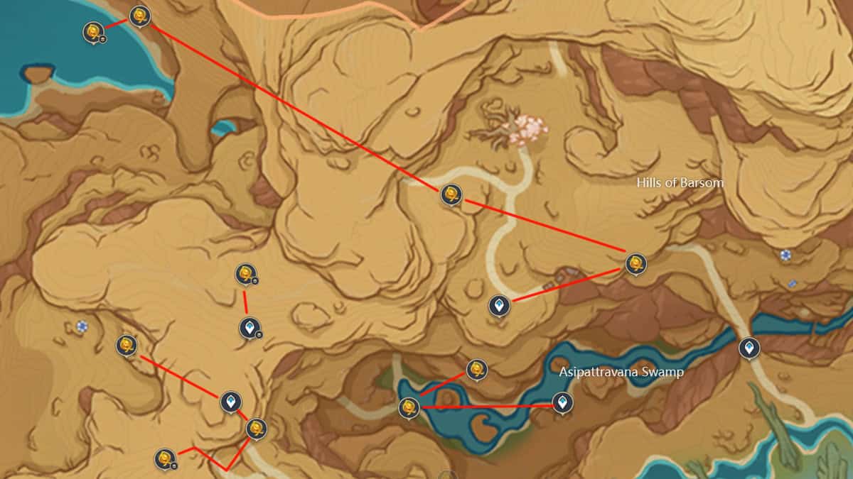 Plume locations in Hills of Barsom.