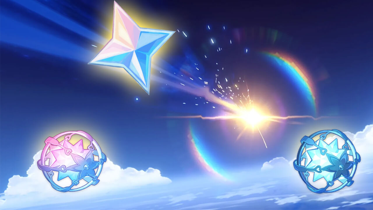 Genshin Impact 3.6 Wish Background and Primogems.