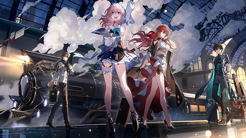 An image of some of Honkai: Star Rail's release characters.