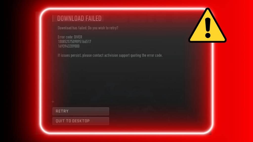 MW3 Warzone Error Diver Fix