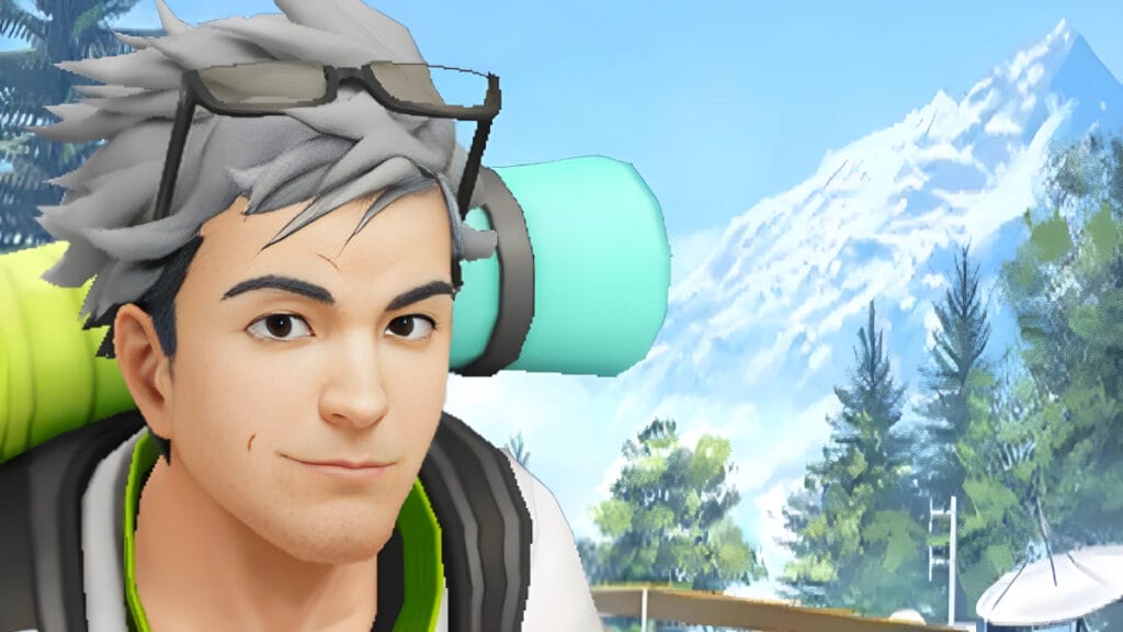 A close-up of the Professor from Pokemon Go