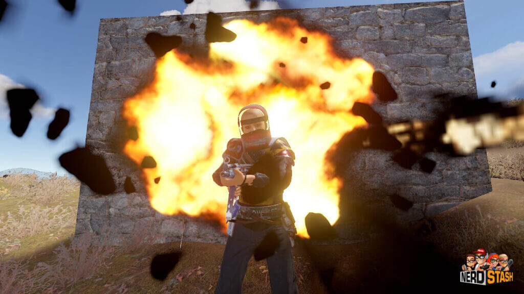 Rust: How To Get Gun Powder Rust player standing next to the explosion