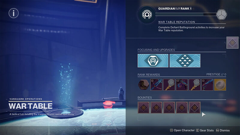 Visiting the War Table in Destiny 2