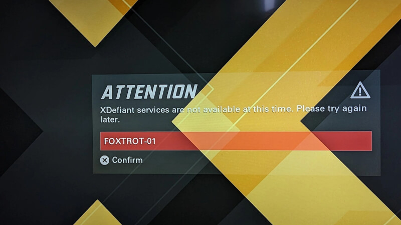 XDefiant FOXTROT-01 Error