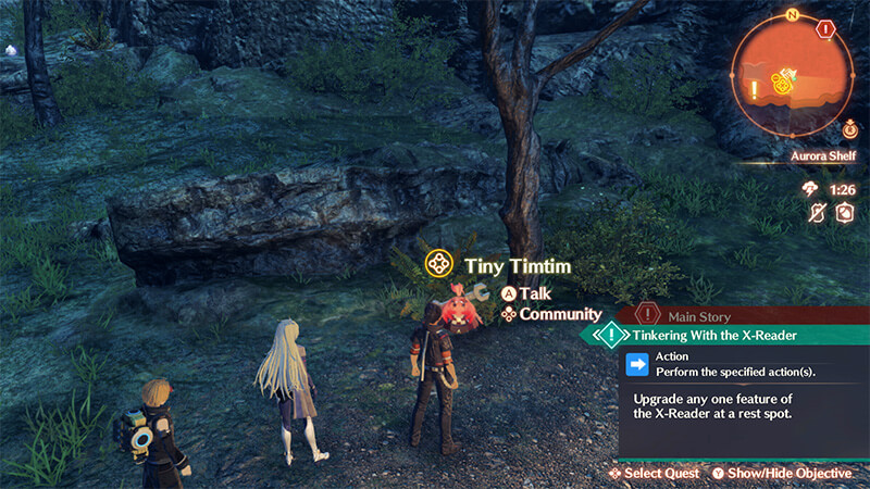 The location of Tiny Timtim, the quest giver for Tinkering With the X-Reader.