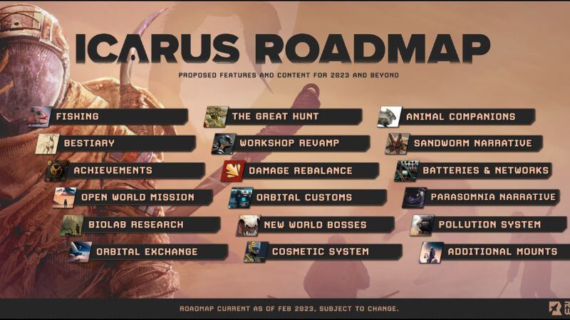 Icarus Patch Notes roadmap