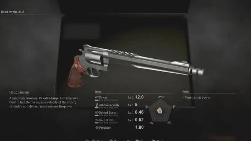 re4 remake mercenaries handcannon 1