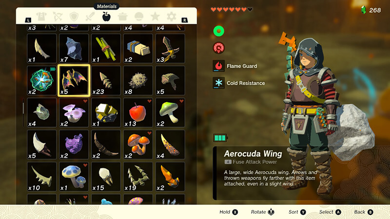 Aerocuda Wings in Zelda Tears of the Kingdom