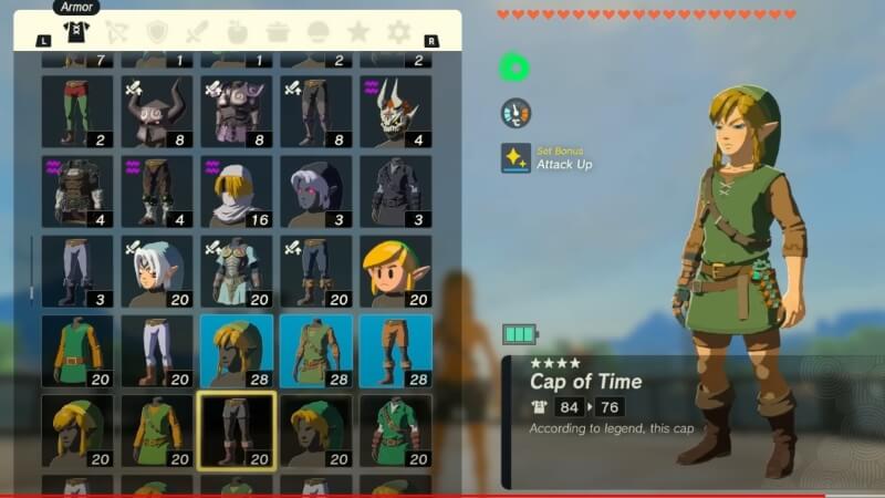 Completing the full set for the Armor Set bonuses in Zelda Tears of the Kingdom.
