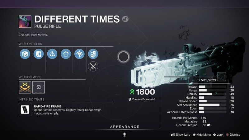 Destiny 2 Different Times God Roll