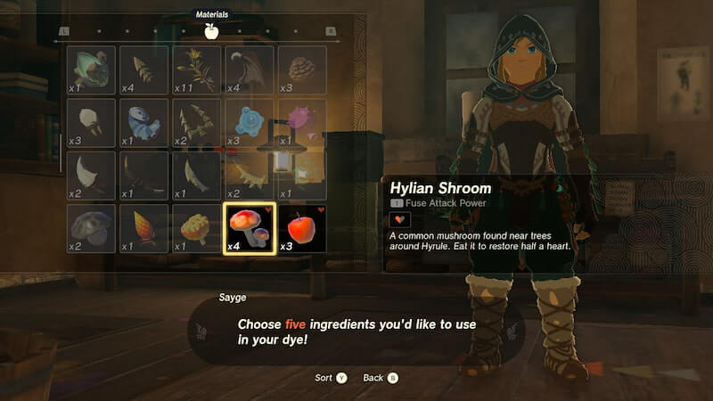 Dye Clothes Red in Tears of the Kingdom totk legend of zelda