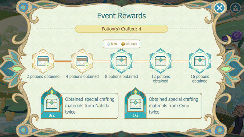 Event Rewards for Glittering Elixirs