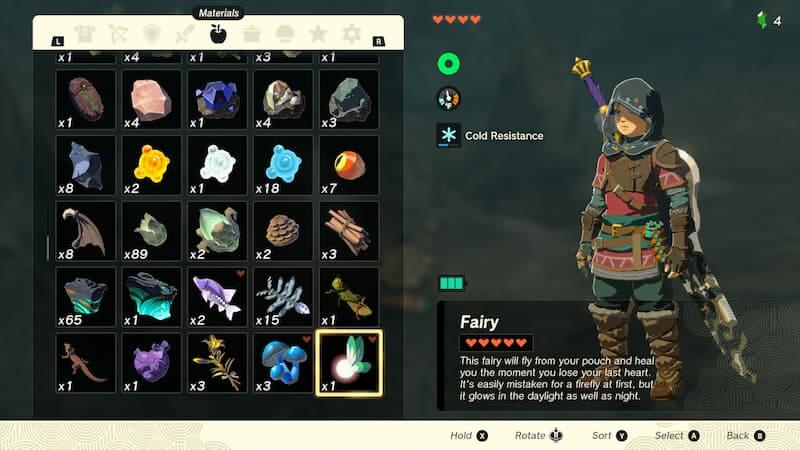 Fairy Inventory Tears of the Kingdom