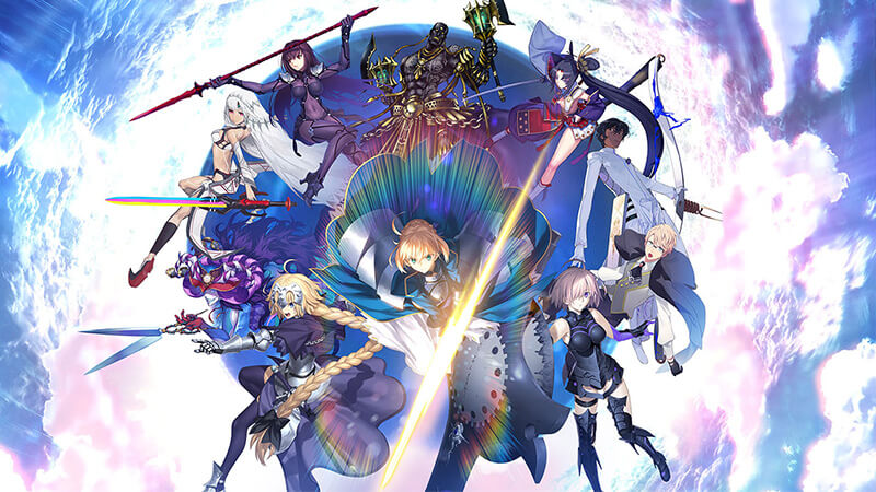 Various characters from Fate: Grand Order.