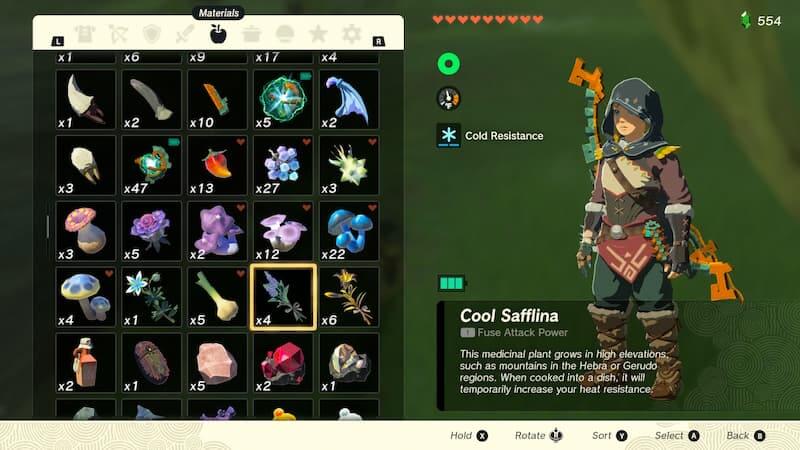 Heat Resistance Food Tears of the Kingdom Cool Safflina