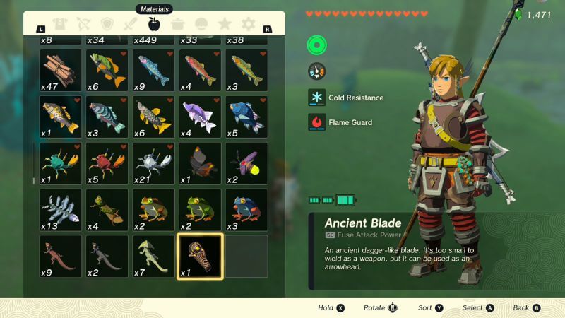 Ancient Blades in Zelda Tears of the Kingdom