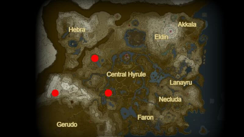 Hero of Awakening map locations in Tears of the Kingdom