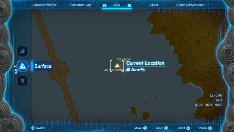 Lake Hylia Whirlpool Location