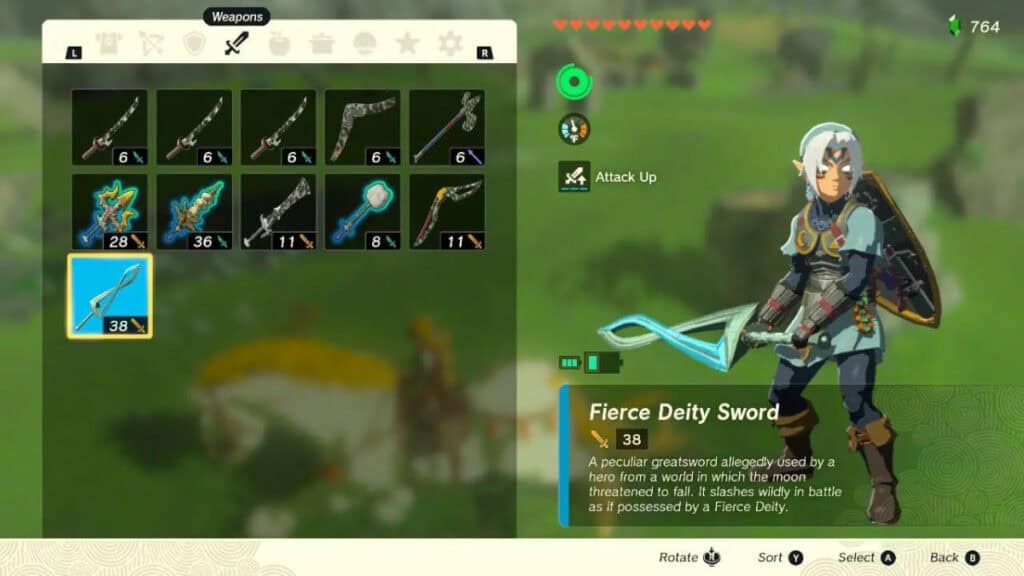 How to Get the Fierce Deity Sword in Zelda Tears of the Kingdom Link wielding the Fierce Diety Sword in Tears of the Kingdom